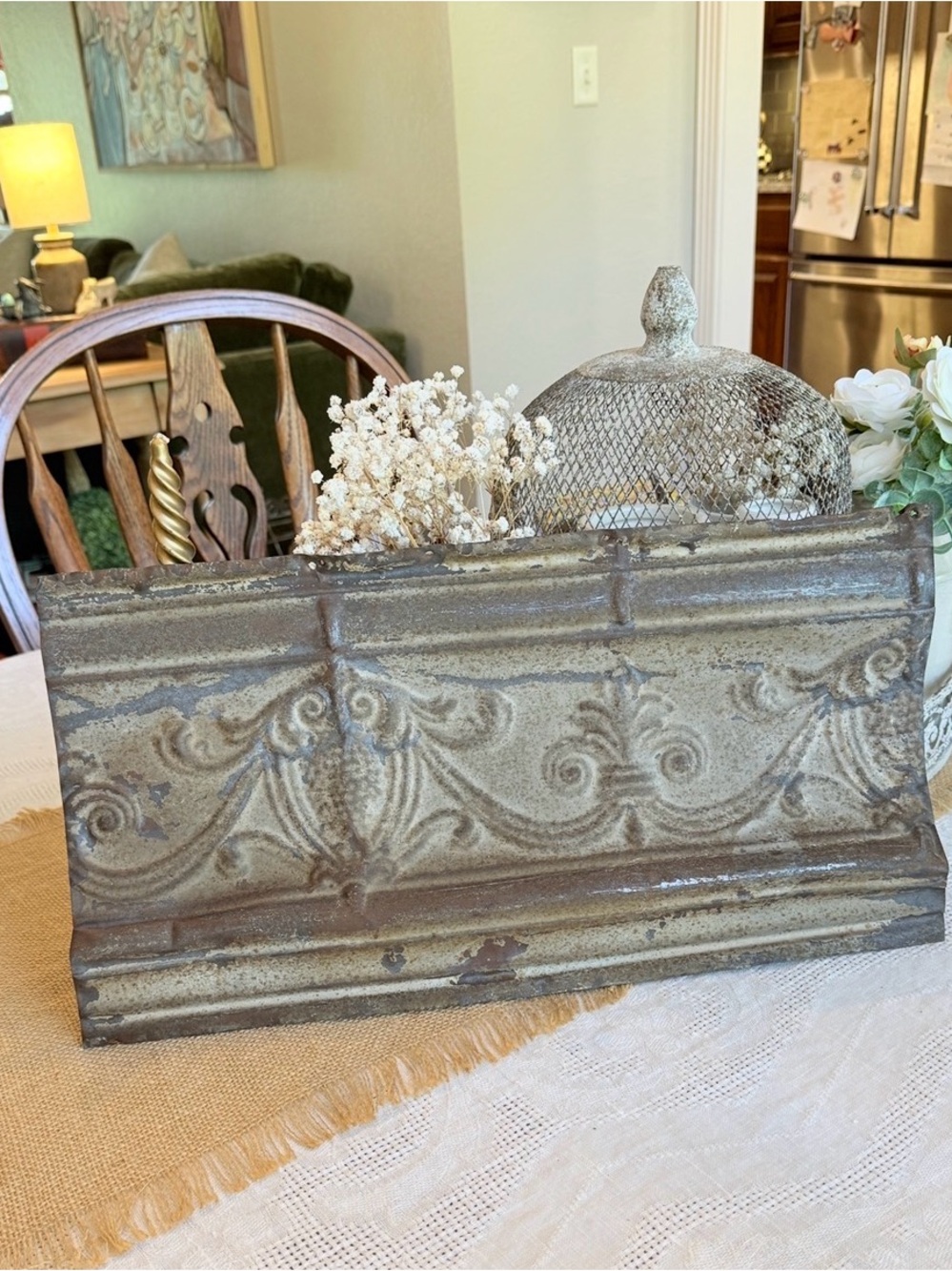 Antique Pressed Tin Ceiling Cove - Salvaged Architectural Panel